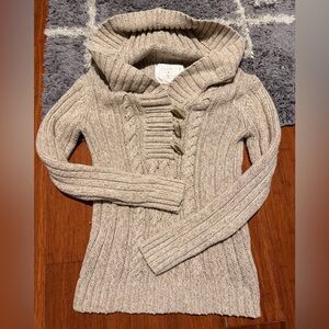 Old navy vintage y2k hooded sweater toggles slim fit medium rabbit lamb wool